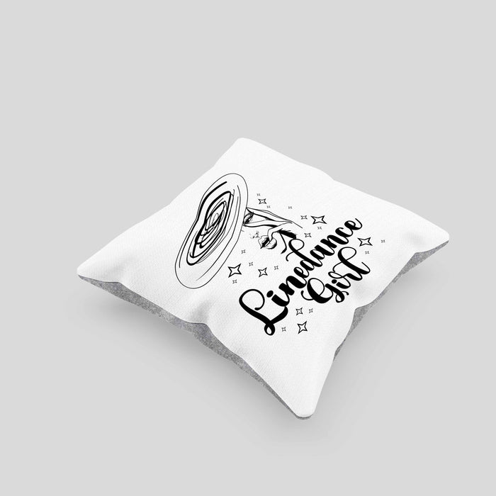 Linedance Geschenke Girl Kissen mit Füllung 40x40 Geschenkidee Spruch Line Dance Frauen Sprüche (Grau) Grau Trendation
