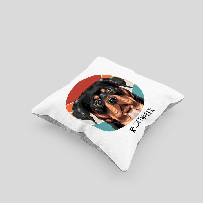 Rottweiler Besitzer Kissen mit Füllung 40x40 Geschenk Lustiger Spruch Geschenkidee Rottweiler Mama Papa (Grau) Grau Trendation
