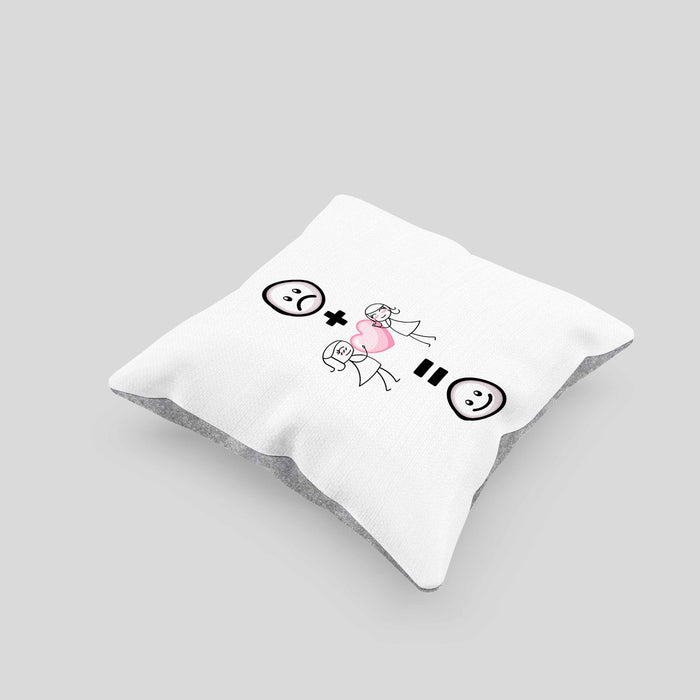 Beste Freundin Lesbisch Kissen mit Füllung 40x40 Geschenk für BFF Beste Freundinnen Lustige Geschenkidee :( + Beste Freundin Lesbisch = :) Geburtstag (Grau) Grau Trendation