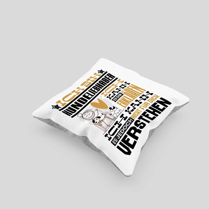 Hundeliebhaber Geschenk Kaffee-Kissen mit Füllung 40x40 Geschenkidee für Hundeliebhaber Ich Bin Hundeliebhaber Ich Kann Es Dir Erklären Jedoch Nicht Für Dich Verstehen Spruch Lustig (Grau) Grau Trendation