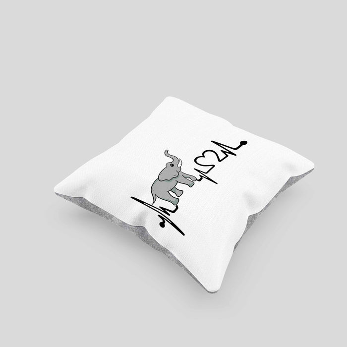 Elefant Kissen mit Füllung 40x40 Geschenk Für Elefanten-Liebhaber Geschenkidee Herzschlag (Grau) Grau Trendation