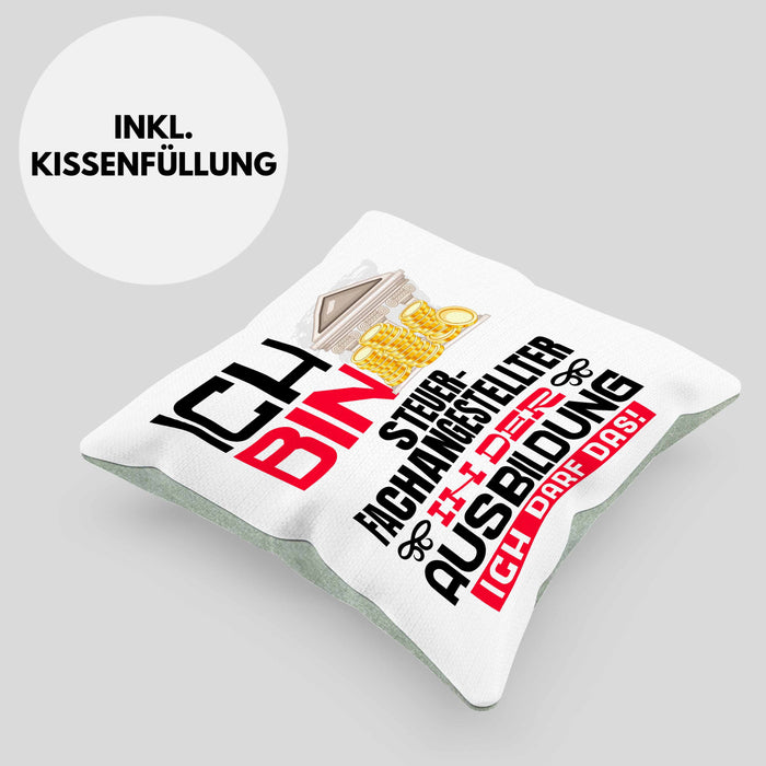 Steuerfachangestellter Ausbildung Kissen mit Füllung 40x40 Geschenk Ich Bin Steuerfachangestellter In Der Ausbildung Ich Darf Das Geschenkidee Spruch (Grau) Grün Trendation