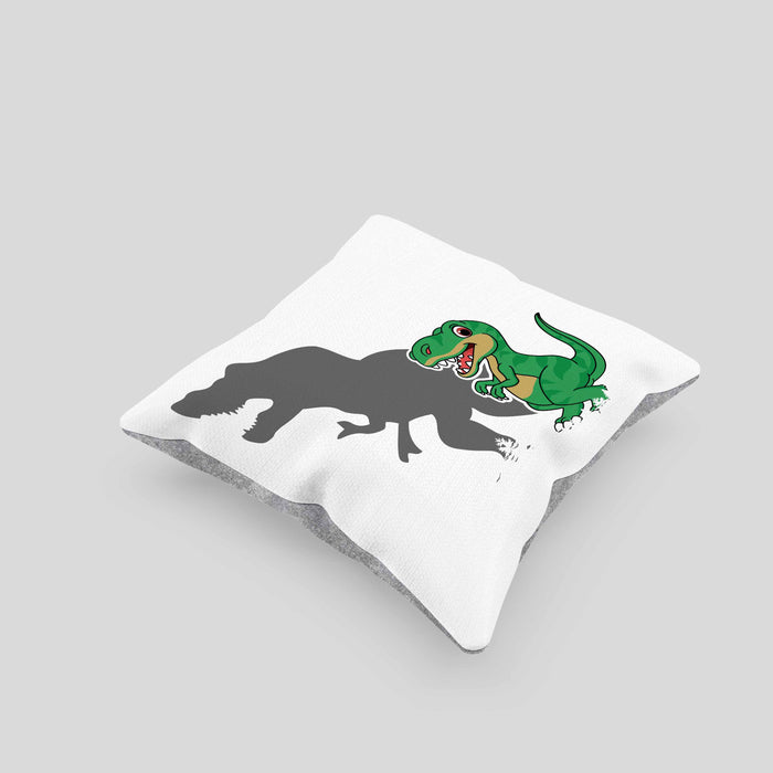 T-Rex Kissen mit Füllung 40x40 Geschenk Schatten Dinosaurier-Liebhaber Geschenkidee Jungs Geburtstag (Grau) Grau Trendation