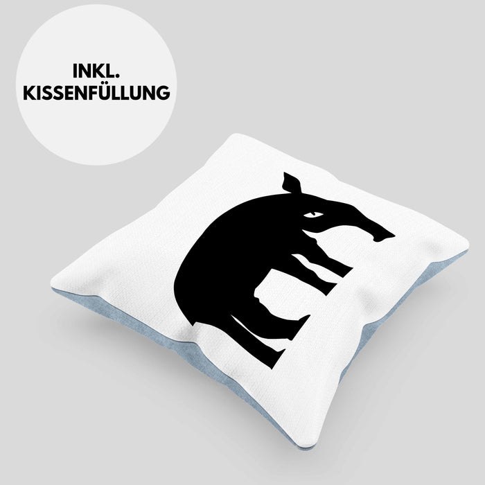 Lustige Ameisenbär Kissen mit Füllung 40x40 (Grau) Blau Trendation