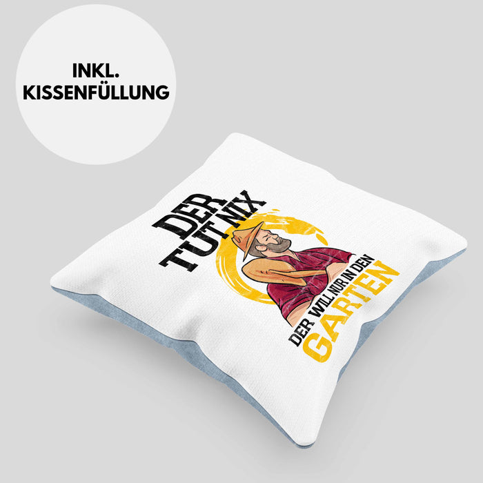 Lustige Kissen mit Füllung 40x40 für Gärtner tolles Geschenk für Hobby- und Landschaftsgärtner (Grau) Blau Trendation