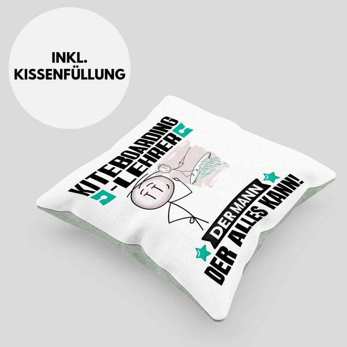 Kiteboarding-Lehrer Kissen mit Füllung 40x40 Geschenk für Kiteboarding-Lehrer Der Mann Der Alles Kann Geschenkidee zum Geburtstag (Grau) Grün Trendation