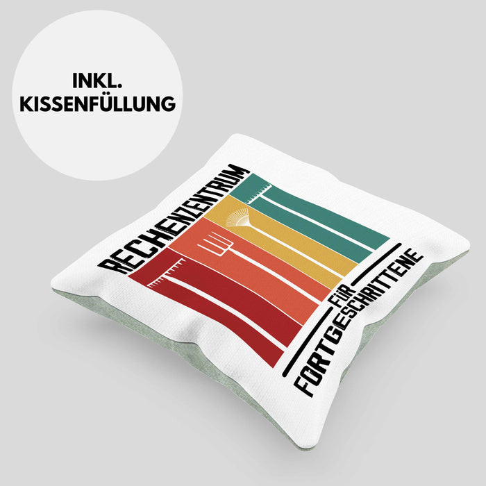 Rechenzentrum für Forgeschrittene Kissen mit Füllung 40x40 Gschenk Gärtner, Hobbygärtner Geschenkidee Lustiger Spruch Häferl (Grau) Grün Trendation