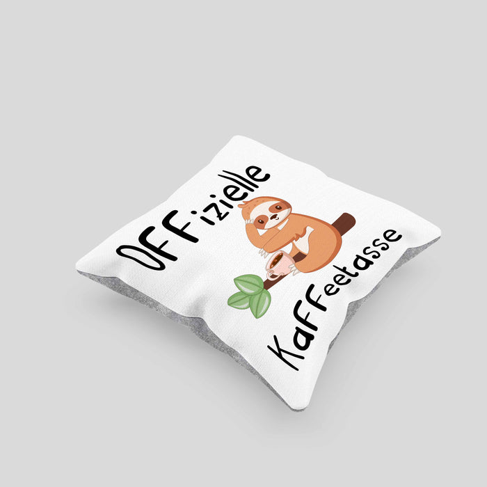 Offizielle Geschenk Kaffeetrinker Geschenkidee Kaffee-Kissen mit Füllung 40x40 (Grau) Grau Trendation