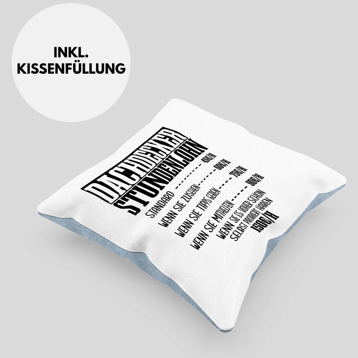 Kissen mit Füllung 40x40 Geschenk für Dachdecker Lustiger Spruch Geschenkidee Männer Dachdecker (Grau) Blau Trendation