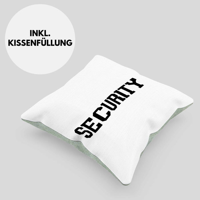 Security Kissen mit Füllung 40x40 für Türsteher Wächter Geschenk für Beschützer (Grau) Grün Trendation