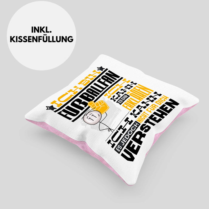 Fußballfan Geschenk Kaffee-Kissen mit Füllung 40x40 Geschenkidee für Fußballfan Ich Bin Fußballfan Ich Kann Es Dir Erklären Jedoch Nicht Für Dich Verstehen Spruch Lustig (Grau) Rosa Trendation