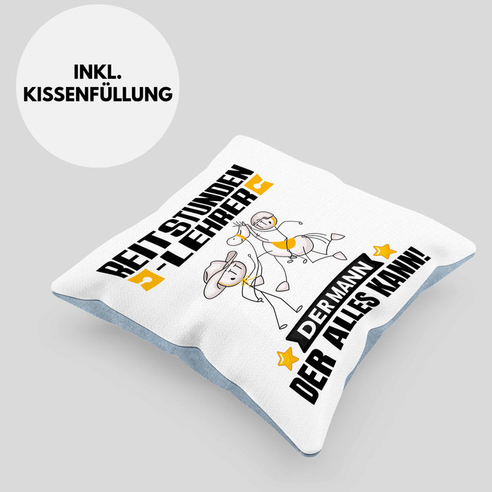 Reitstundenlehrer Kissen mit Füllung 40x40 Geschenk für Reitstundenlehrer Der Mann Der Alles Kann Geschenkidee zum Geburtstag (Grau) Blau Trendation