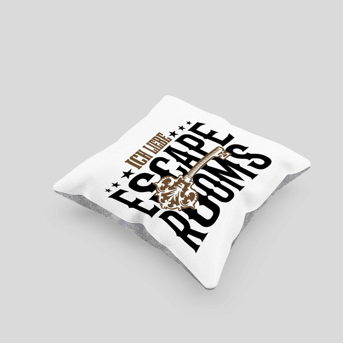 Escape Room Lustige Kissen mit Füllung 40x40 Escape Room Fans Geschenkidee (Grau) Grau Trendation