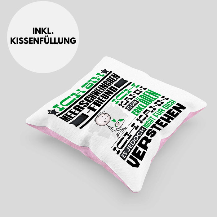 Meerschweinchenfreund Geschenk Kaffee-Kissen mit Füllung 40x40 Geschenkidee für Meerschweinchenfreund Ich Bin Meerschweinchenfreund Ich Kann Es Dir Erklären Jedoch Nicht Für Dich Verstehen Spruch Lustig (Grau) Rosa Trendation
