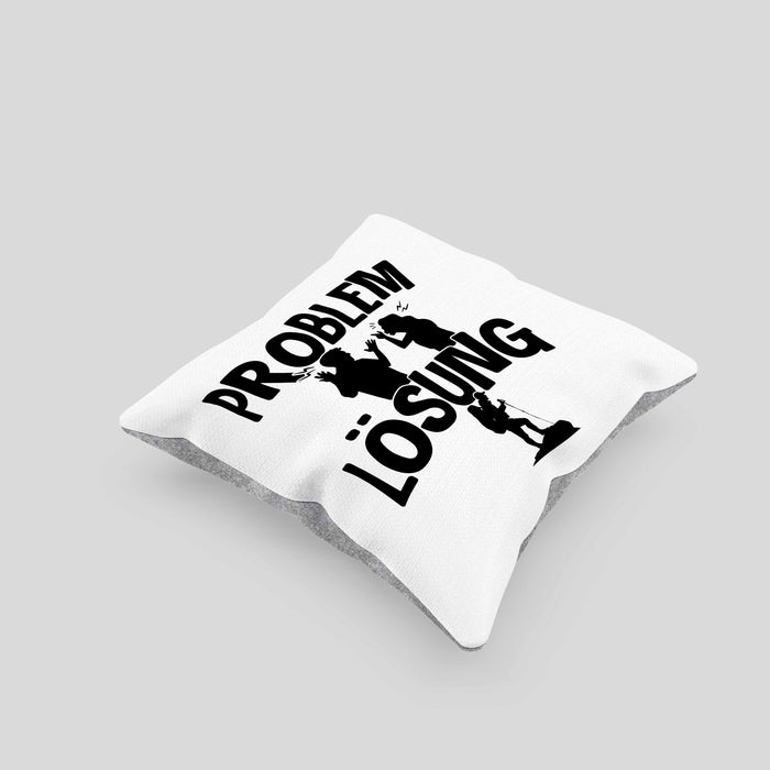 Wandern Kissen mit Füllung 40x40 Geschenk für Wandern Männer Geschenkidee Problem und Lösung Berge Wandern (Grau) Grau Trendation