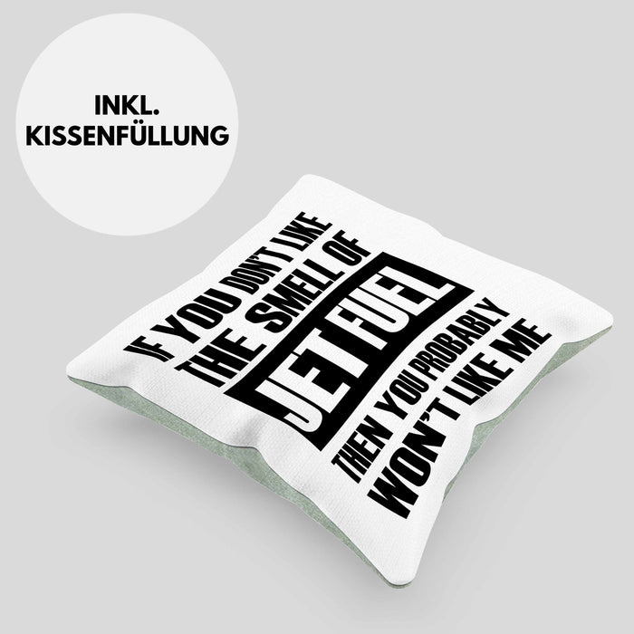 Fuel Kissen mit Füllung 40x40 Geschenk für Fluglotsen mit Spruch (Grau) Grün Trendation