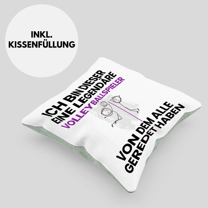 Volleyballspieler Geschenk Kissen mit Füllung 40x40 Lustige Geschenkidee Geburtstag für Volleyballspieler Ich Bin Dieser Legendäre Volleyballspieler Von Dem Alle Geredet Haben (Grau) Grün Trendation