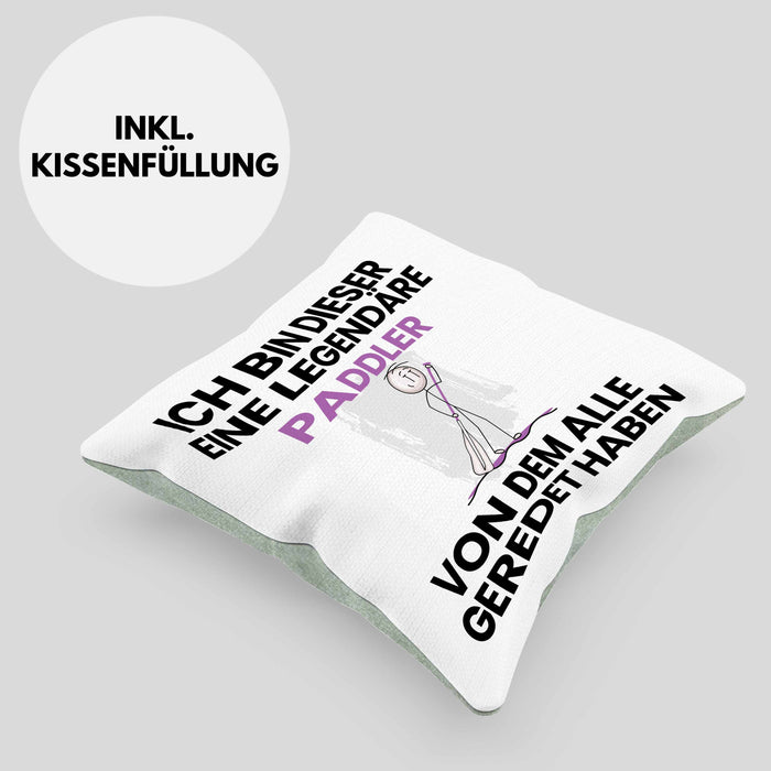Paddler Geschenk Kissen mit Füllung 40x40 Lustige Geschenkidee Geburtstag für Paddler Ich Bin Dieser Legendäre Paddler Von Dem Alle Geredet Haben (Grau) Grün Trendation