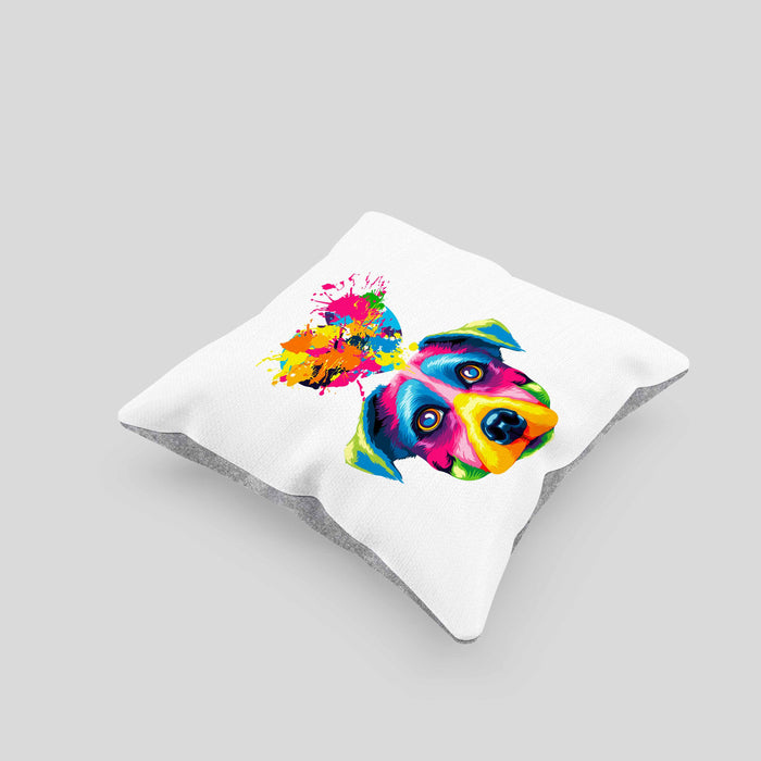 Jack Russell Herz Farbe Besitzer Kissen mit Füllung 40x40 Geschenk Lustiger Spruch Geschenkidee Jack Russell Liebhaber (Grau) Grau Trendation