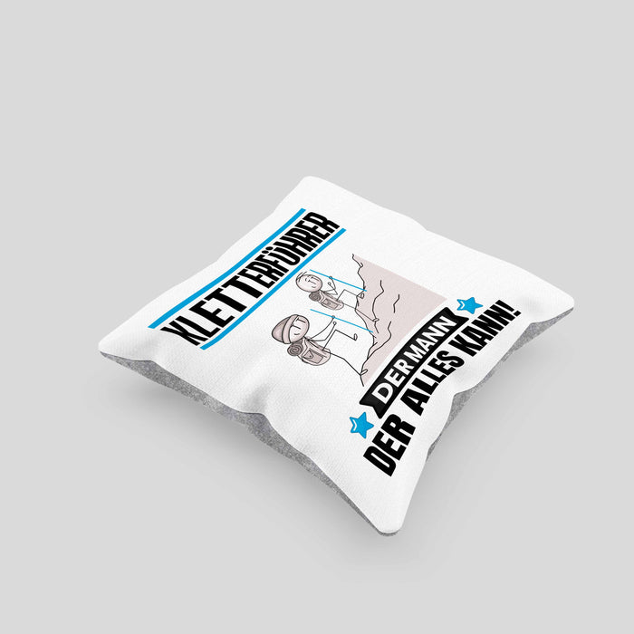 Kletterführer Kissen mit Füllung 40x40 Geschenk für Kletterführer Der Mann Der Alles Kann Geschenkidee zum Geburtstag (Grau) Grau Trendation