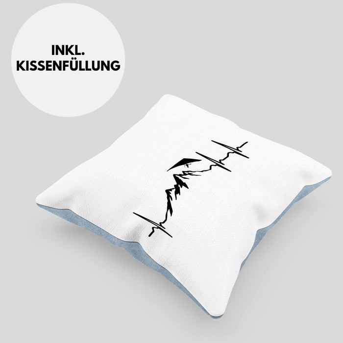 Geschenk für Drachenflieger Kissen mit Füllung 40x40 Herzschlag Hängegleiter Motiv (Grau) Blau Trendation