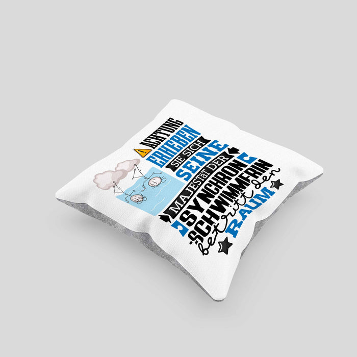 Synchronschwimmerin Geschenk Kissen mit Füllung 40x40 Lustiger Spruch Erheben Sie Sich Der Synchronschwimmerin Betritt den Raum (Grau) Grau Trendation