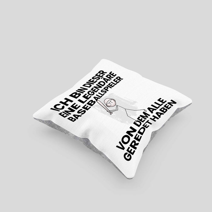 Baseballspieler Geschenk Kissen mit Füllung 40x40 Lustige Geschenkidee Geburtstag für Baseballspieler Ich Bin Dieser Legendäre Baseballspieler Von Dem Alle Geredet Haben (Grau) Grau Trendation