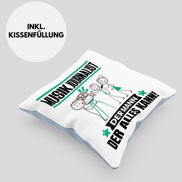 Musikjournalist Kissen mit Füllung 40x40 Geschenk für Musikjournalist Der Mann Der Alles Kann Geschenkidee zum Geburtstag (Grau) Blau Trendation