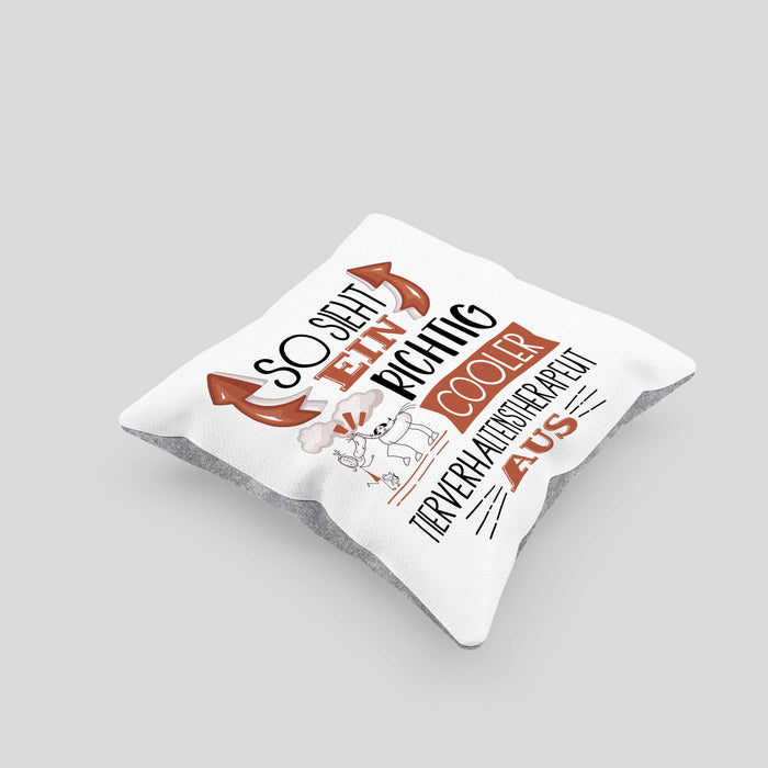 Tierverhaltenstherapeut Kissen mit Füllung 40x40 So Sieht Ein Richtig Cooler Tierverhaltenstherapeut Aus Geschenk Lustiger Spruch Geschenkidee (Grau) Grau Trendation