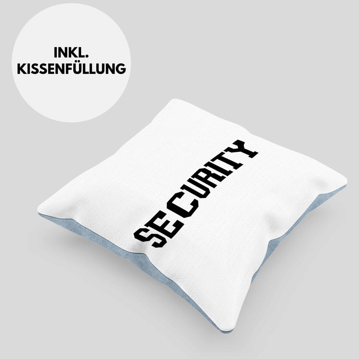 Security Kissen mit Füllung 40x40 für Türsteher Wächter Geschenk für Beschützer (Grau) Blau Trendation
