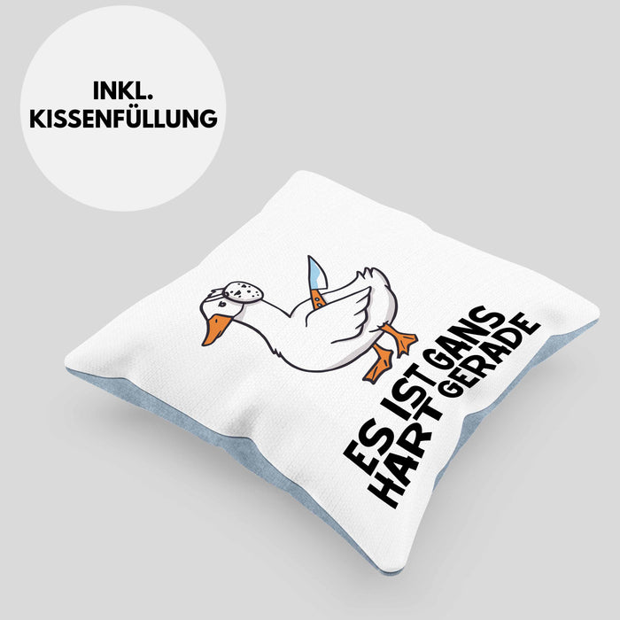 Dank Meme Kissen mit Füllung 40x40 Ganz Gans Besitzer Wortspiel Es Ist Gans Hart Gerade Geschenkidee Depressionen (Grau) Blau Trendation