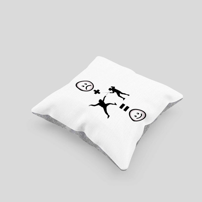 Fechten Kissen mit Füllung 40x40 Geschenk für Fechter :( + fechten = :) Lustige Geschenkidee Geburtstag (Grau) Grau Trendation