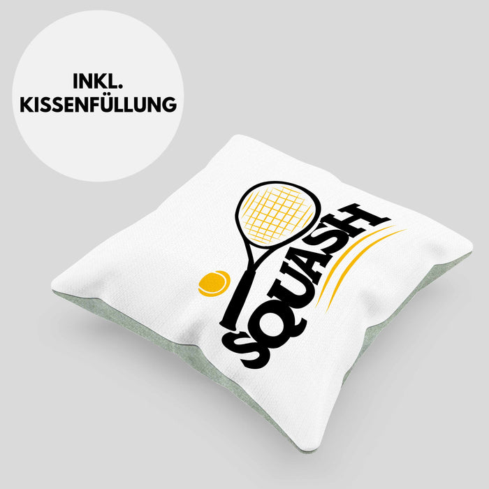Lustige Squash-Kissen mit Füllung 40x40 Geschenk für Squash-Spieler (Grau) Grün Trendation