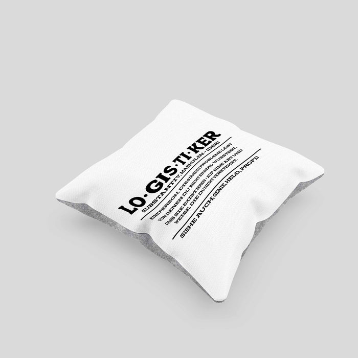 Lustige Kissen mit Füllung 40x40 für Logistiker Spruch Geschenkidee Logistik (Grau) Grau Trendation