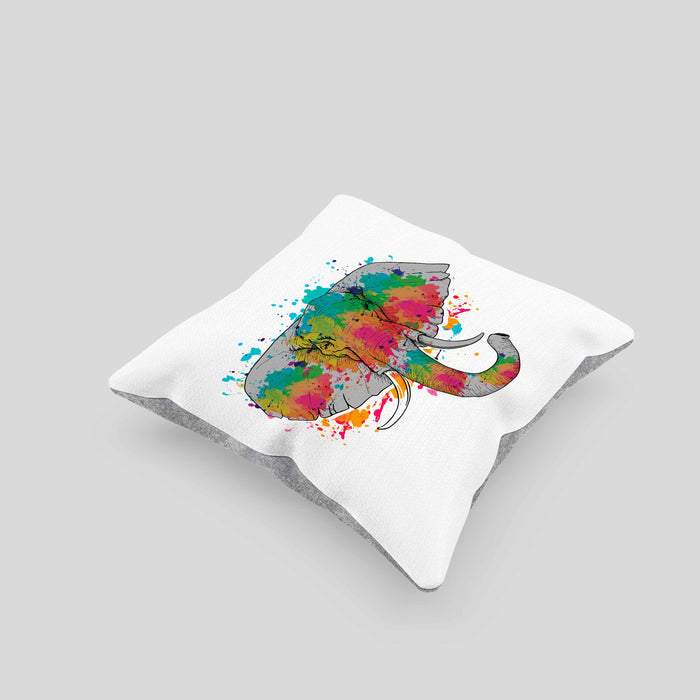 Elefant Kissen mit Füllung 40x40 Geschenk Für Elefanten-Liebhaber Geschenkidee Elefant Farbkleks (Grau) Grau Trendation