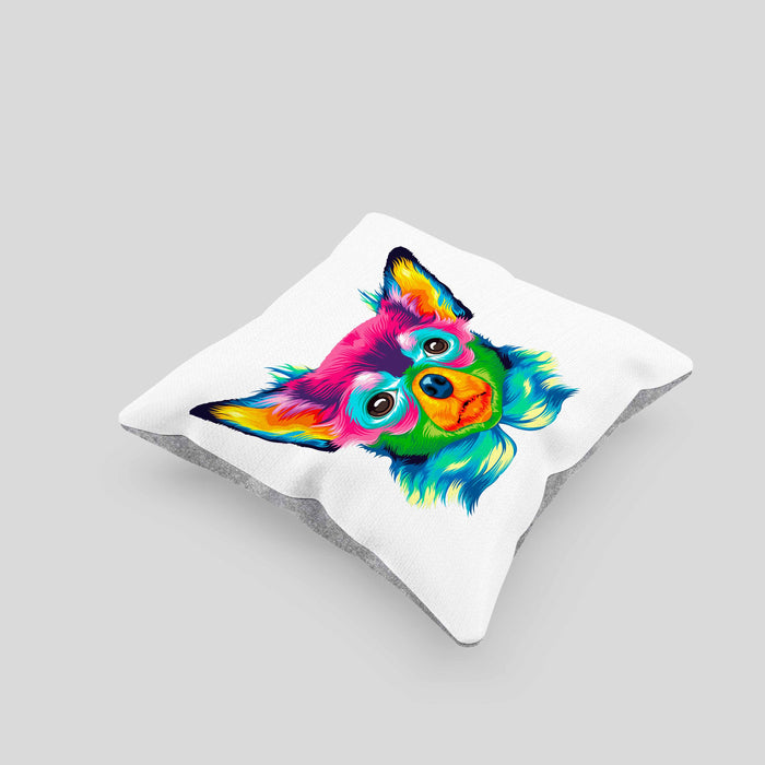 Chihuhahua Mama Besitzer Kissen mit Füllung 40x40 Geschenkidee Frauchen Herrchen Herz Bunte geschenkidee (Grau) Grau Trendation