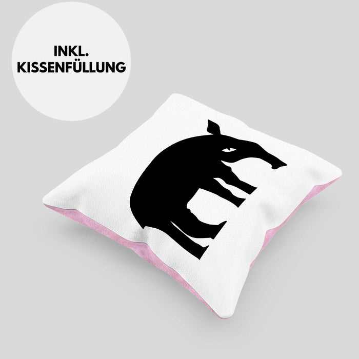 Lustige Ameisenbär Kissen mit Füllung 40x40 (Grau) Rosa Trendation