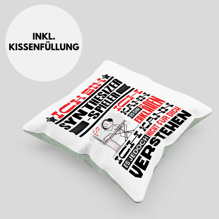 Synthesizer-Spieler Geschenk Kissen mit Füllung 40x40 Lustige Geschenkdiee für einen Synthesizer-Spieler Geburtstag Ich Bin Synthesizer-Spieler Ich Kann Es Dir Erklären Aber Nicht Für Dich Verstehen (Grau) Grün Trendation