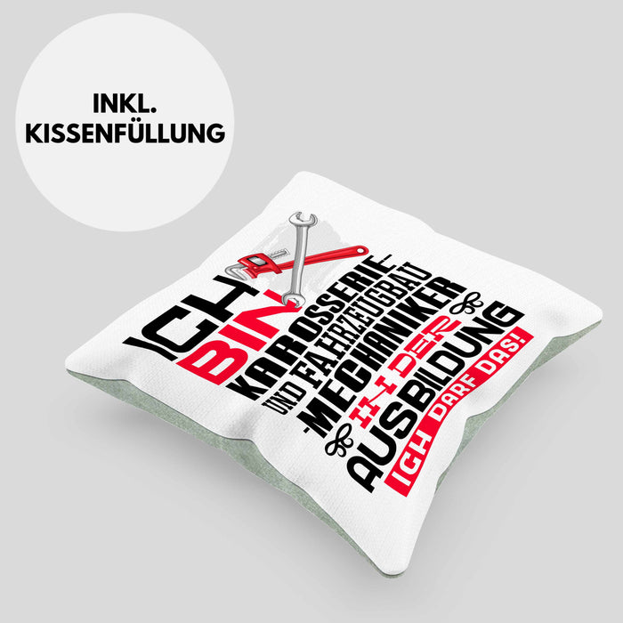 Karosserie- und Fahrzeugbaumechaniker Ausbildung Kissen mit Füllung 40x40 Geschenk Ich Bin Karosserie- und Fahrzeugbaumechaniker In Der Ausbildung Ich Darf Das Geschenkidee Spruch (Grau) Grün Trendation