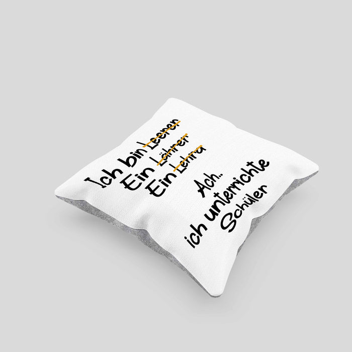 Lehrer Kissen mit Füllung 40x40 Geschenk mit Spruch Lehrer Geschenkidee Lustig Sprüche (Grau) Grau Trendation