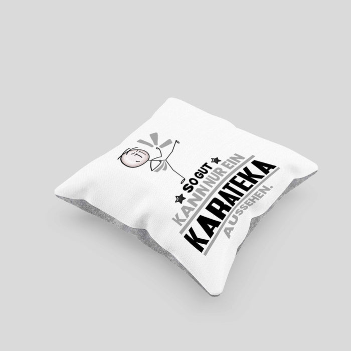 Karateka Geschenk Kissen mit Füllung 40x40 So Gut Kann Nur Ein Karateka Aussehen Geschenkidee (Grau) Grau Trendation