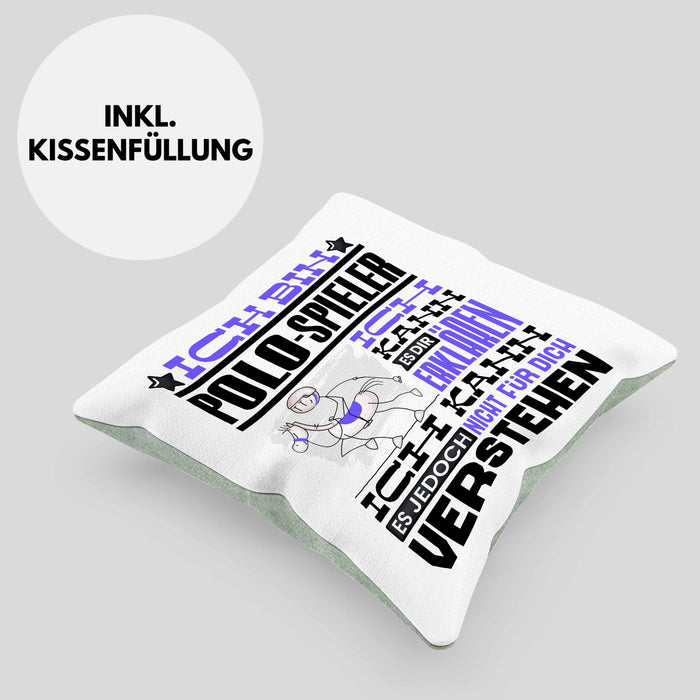 Polo-Spieler Geschenk Kaffee-Kissen mit Füllung 40x40 Geschenkidee für Polo-Spieler Ich Bin Polo-Spieler Ich Kann Es Dir Erklären Jedoch Nicht Für Dich Verstehen Spruch Lustig (Grau) Grün Trendation