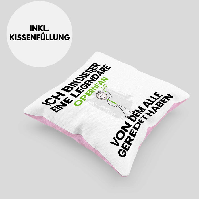 Opernfan Geschenk Kissen mit Füllung 40x40 Lustige Geschenkidee Geburtstag für Opernfan Ich Bin Dieser Legendäre Opernfan Von Dem Alle Geredet Haben (Grau) Rosa Trendation