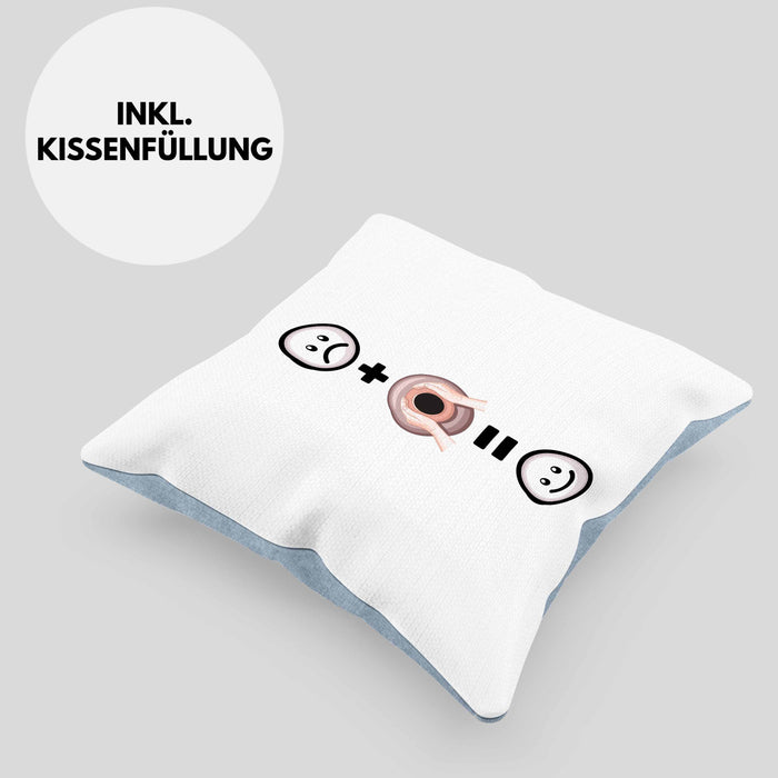 Töpfern Kissen mit Füllung 40x40 Geschenk für Töpferei :( + Töpfern = :) Lustige Geschenkidee Geburtstag (Grau) Blau Trendation