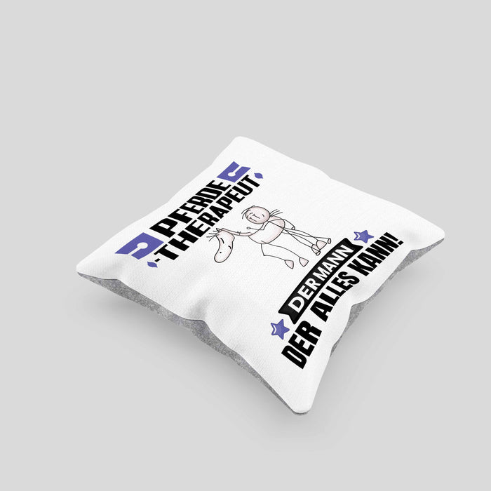 Pferdetherapeut Kissen mit Füllung 40x40 Geschenk für Pferdetherapeut Der Mann Der Alles Kann Geschenkidee zum Geburtstag (Grau) Grau Trendation