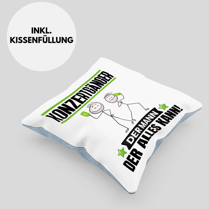Konzertgänger Kissen mit Füllung 40x40 Geschenk für Konzertgänger Der Mann Der Alles Kann Geschenkidee zum Geburtstag (Grau) Blau Trendation