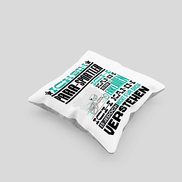 Para-Sportler Geschenk Kaffee-Kissen mit Füllung 40x40 Geschenkidee für Para-Sportler Ich Bin Para-Sportler Ich Kann Es Dir Erklären Jedoch Nicht Für Dich Verstehen Spruch Lustig (Grau) Grau Trendation