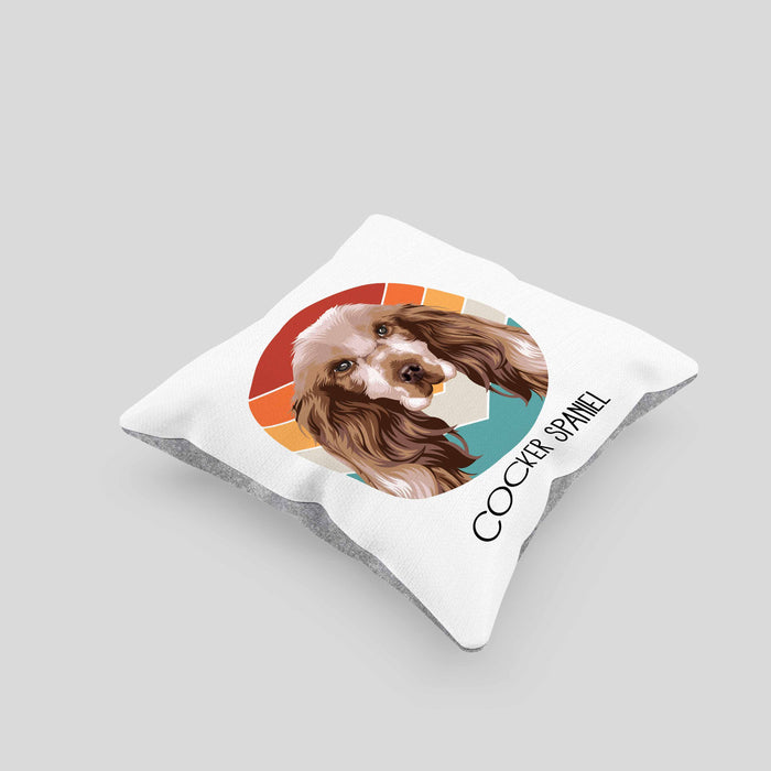 Cocker Spaniel Besitzer Kissen mit Füllung 40x40 Geschenk Lustiger Spruch Geschenkidee Cocker Spaniel Mama Papa (Grau) Grau Trendation