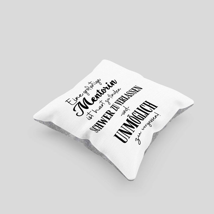 Mentorin Abschied Geschenk Kissen mit Füllung 40x40 Abschiedsgeschenk für Mentorin Hart Zu Finden Schwer Zu Verlassen (Grau) Grau Trendation