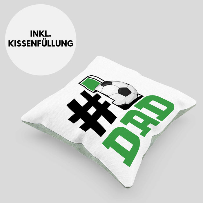 Fußball-Trainer Fußballer Nummer 1 Dad Vater Kissen mit Füllung 40x40 Geschenk Fußball Papa Geschenkidee Bester Papa Der Welt Vatertag Lustige Geschenkidee (Grau) Grün Trendation